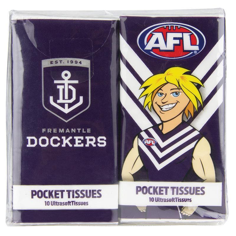 AFL Mascot Pocket Tissues Freo 4 Pack
