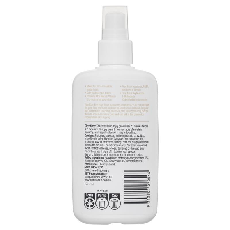 Hamilton SPF 50+ Everyday Face 200ml