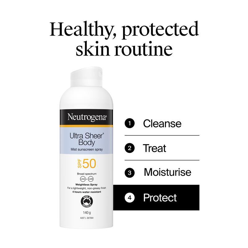 Neutrogena Ultra Sheer Body Mist Sunscreen SPF 50 140g