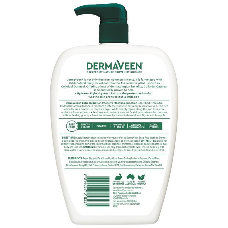 DermaVeen Extra Hydration Intensive Moisturising Lotion 1.25L Exclusive Size