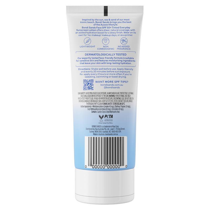 Bondi Sands SPF 50+ Fragrance Free Hydrating Tinted Face Lotion 75ml