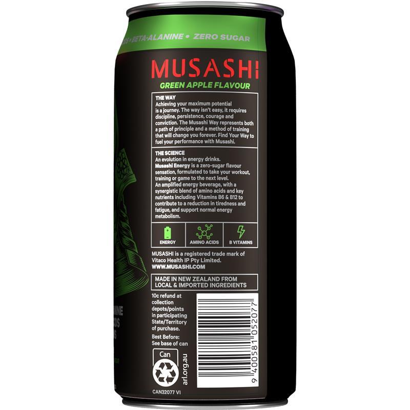 Musashi Energy Green Apple 500ml