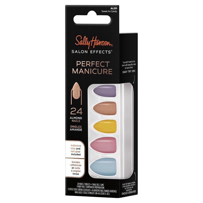 Sally Hansen Salon Effects Perfect Manicure 24 Almond Press On Nails Sweet As Candy