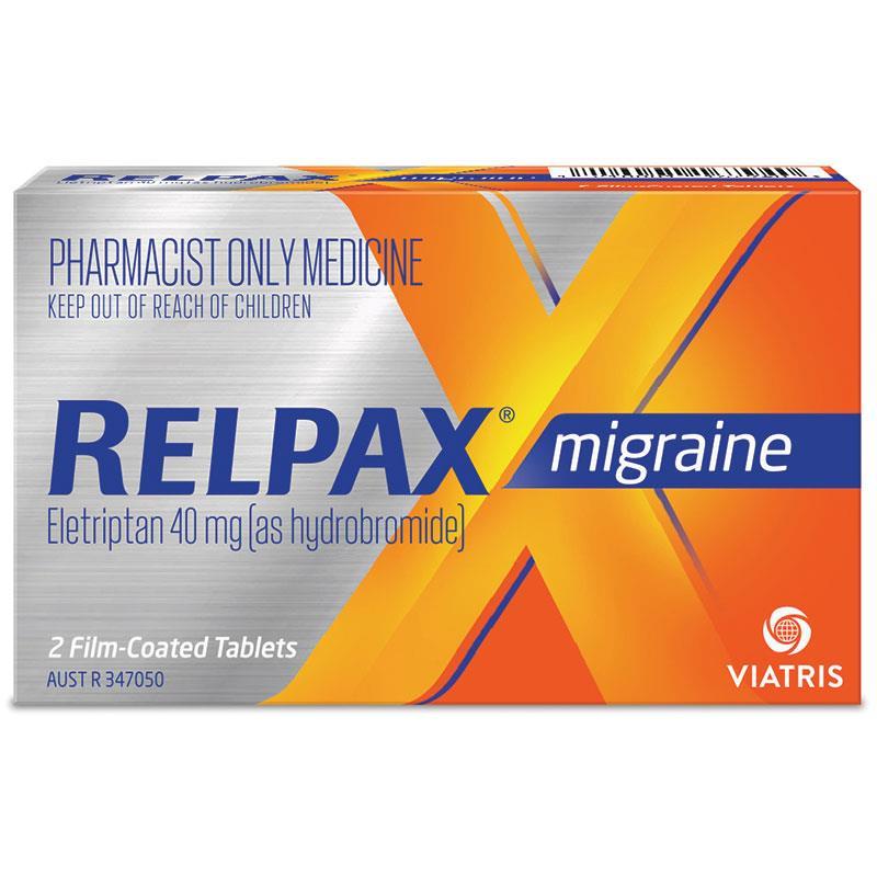 Relpax Migraine 40mg tablets 2 - Eletriptan (S3)