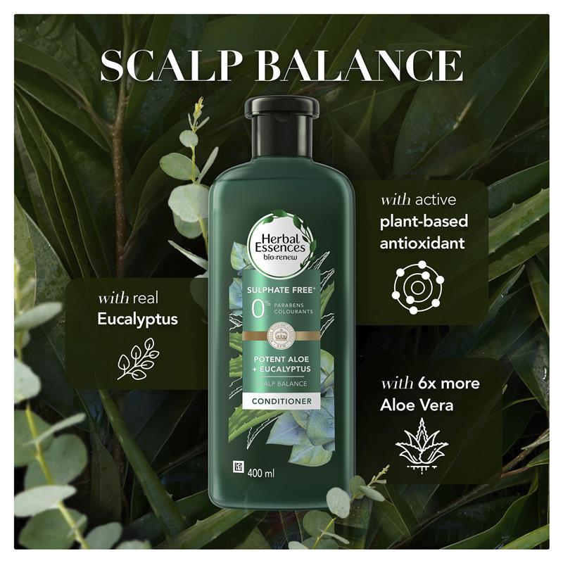 Herbal Essences Bio Renew Potent Aloe & Eucalyptus Strength & Moisture Conditioner 400ml