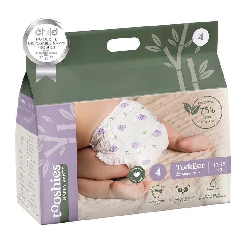 Tooshies Eco Nappy Pants Size 4 Toddler 10-15kg 32 Pack