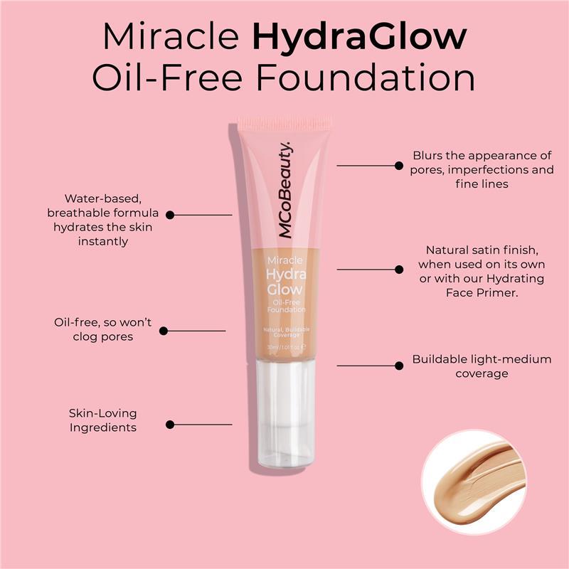 MCoBeauty Miracle Hydro Glow Oil Free Foundation Natural Tan NEW
