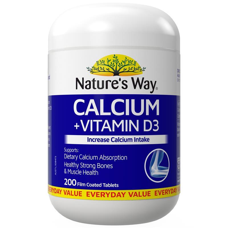 Buy Nature's Way Calcium + Vitamin D3 200 Tablets online at Chemist ...