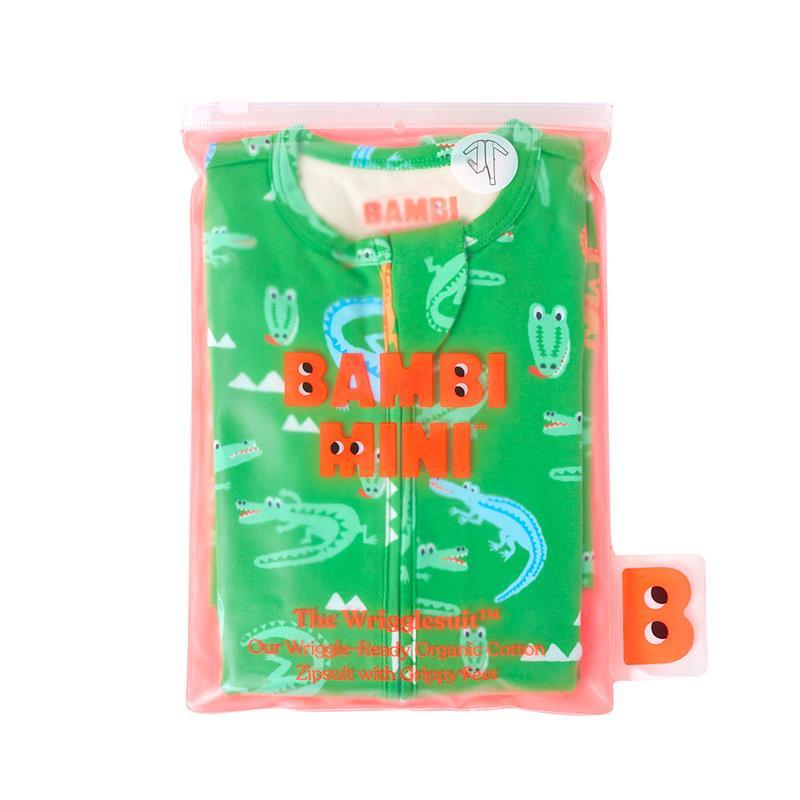 Bambi Mini Co. Wrigglesuit Boys Green Crocodile Rock 12-18 With Grippy Feet