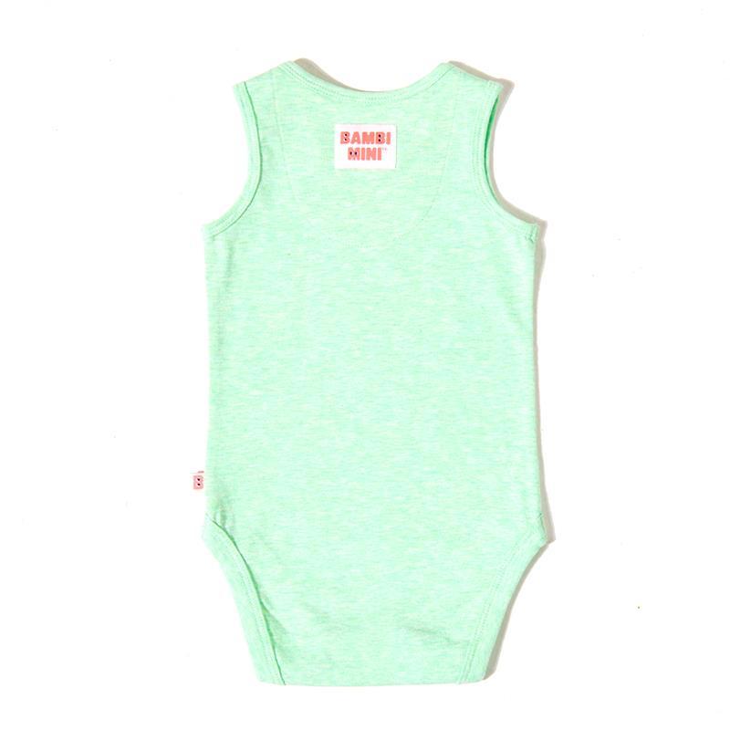 Bambi Mini Co. Supersinglet Bodysuit Boys Green Croc and Triangles 2 pack 0 Newborn