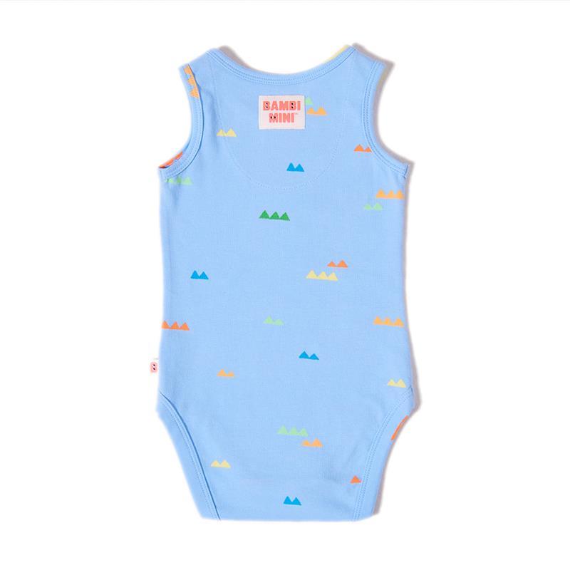 Bambi Mini Co. Supersinglet Bodysuit Boys Green Croc and Triangles 2 pack 0 Newborn