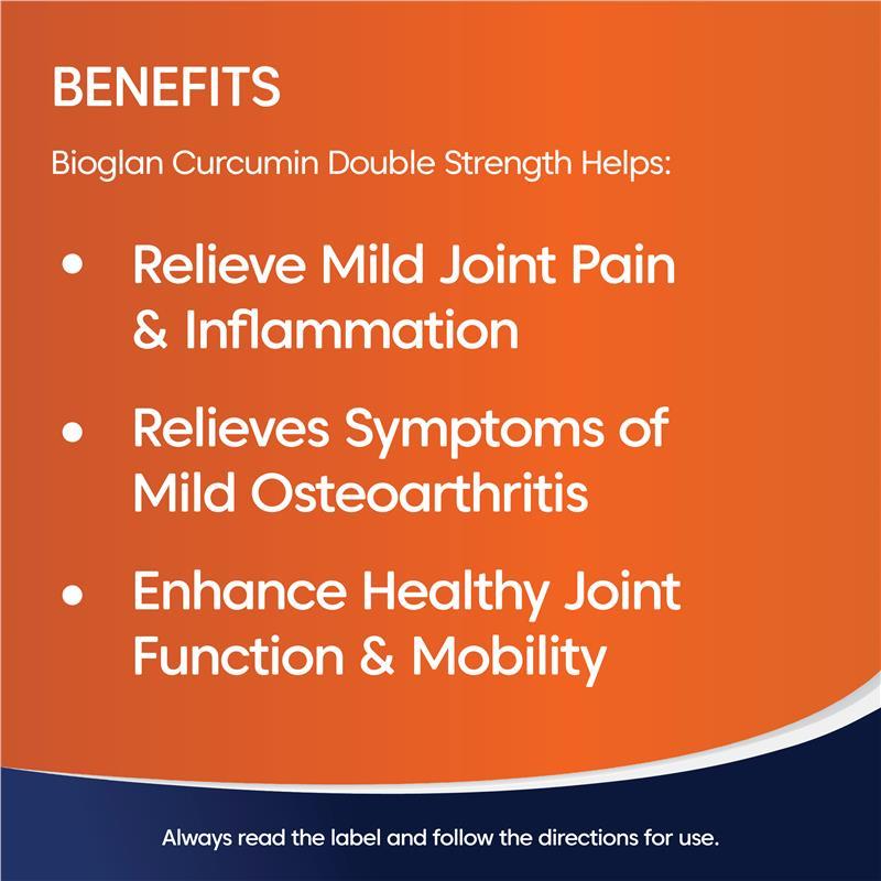 Bioglan Curcumin Double Strength 1200mg 70 Tablets