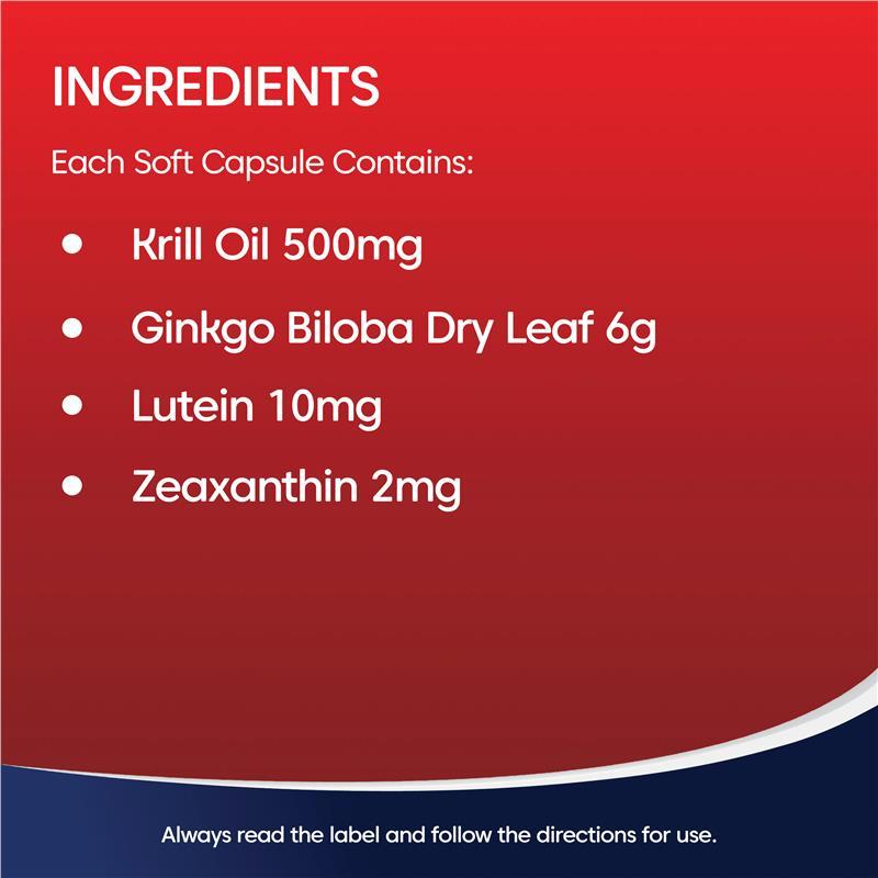 Bioglan Red Krill Oil Active Brain & Eyes 60 Capsules