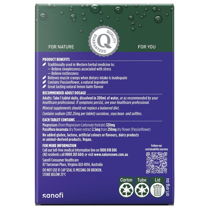 Nature's Own Magnesium + Sleep Effervescent 60 Tablets