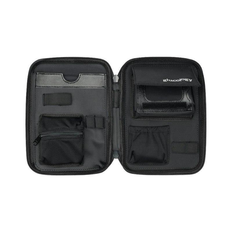 Glucology Travel Case Plus with Extra Storage for Blood Glucose Monitors Blue