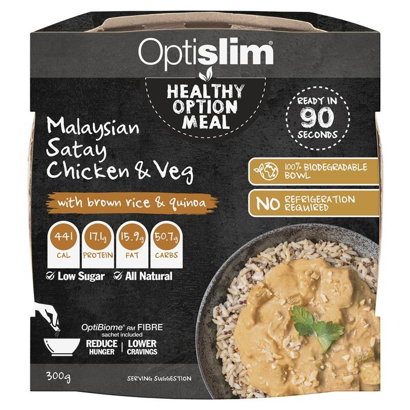 Optislim Healthy Option Meal Malaysian Satay Chicken & Vegetables 300g