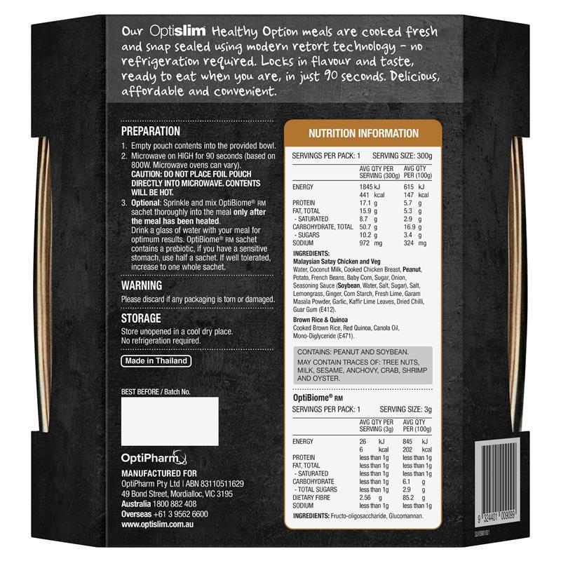 Optislim Healthy Option Meal Malaysian Satay Chicken & Vegetables 300g