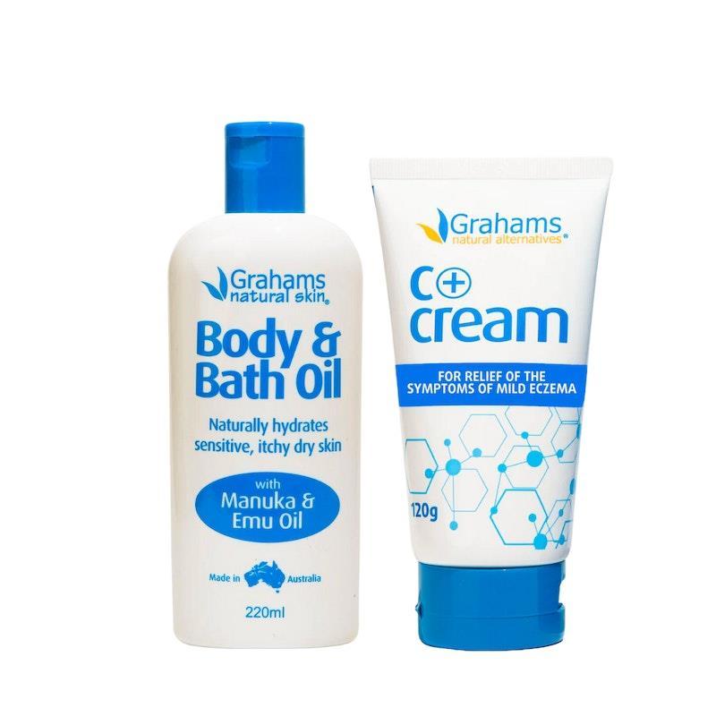 Grahams Natural Itchy Skin Care Pack C+ 120g / Bath Oil 200ml PACK
