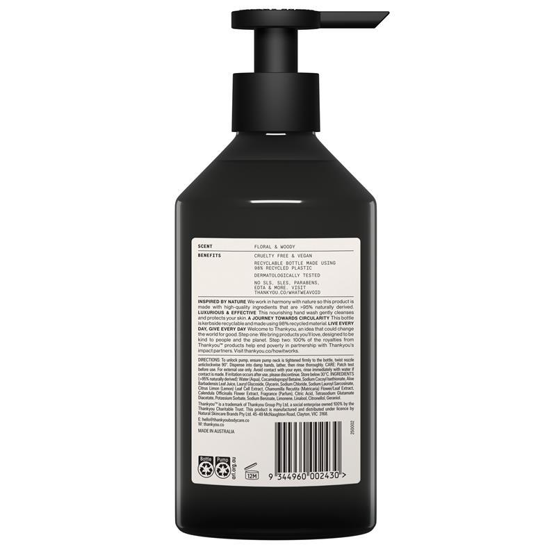 Thankyou Hand Wash Botanical Geranium Rose & Wood 500ml