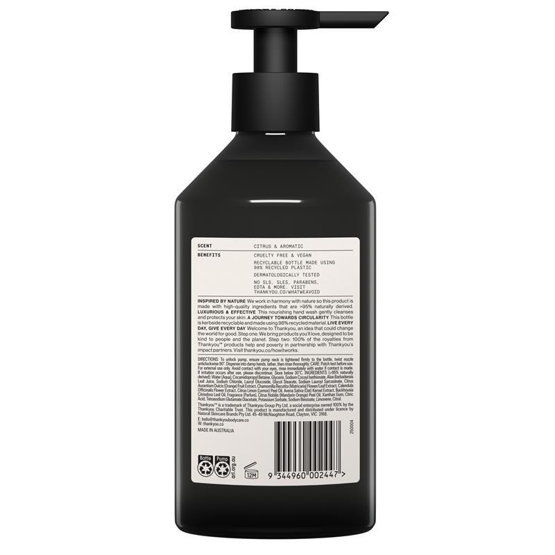 Thankyou Hand Wash Botanical Lemon Myrtle & Oat Milk 500ml