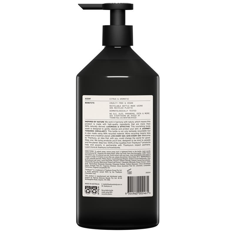 Thankyou Body Wash Botanical Sweet Orange & Almond 1L