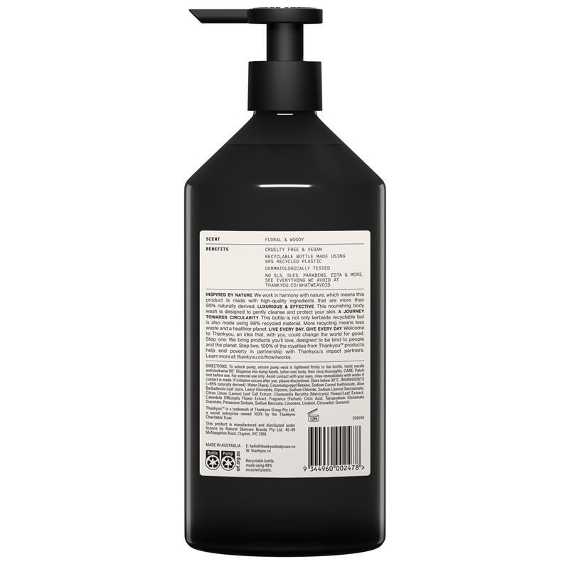 Thankyou Body Wash Botanical Geranium Rose & Wood 1L