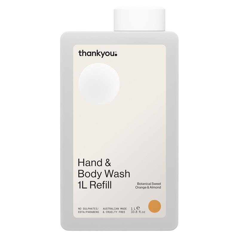 Thankyou Hand & Body Wash Botanical Sweet Orange & Almond Refill 1L