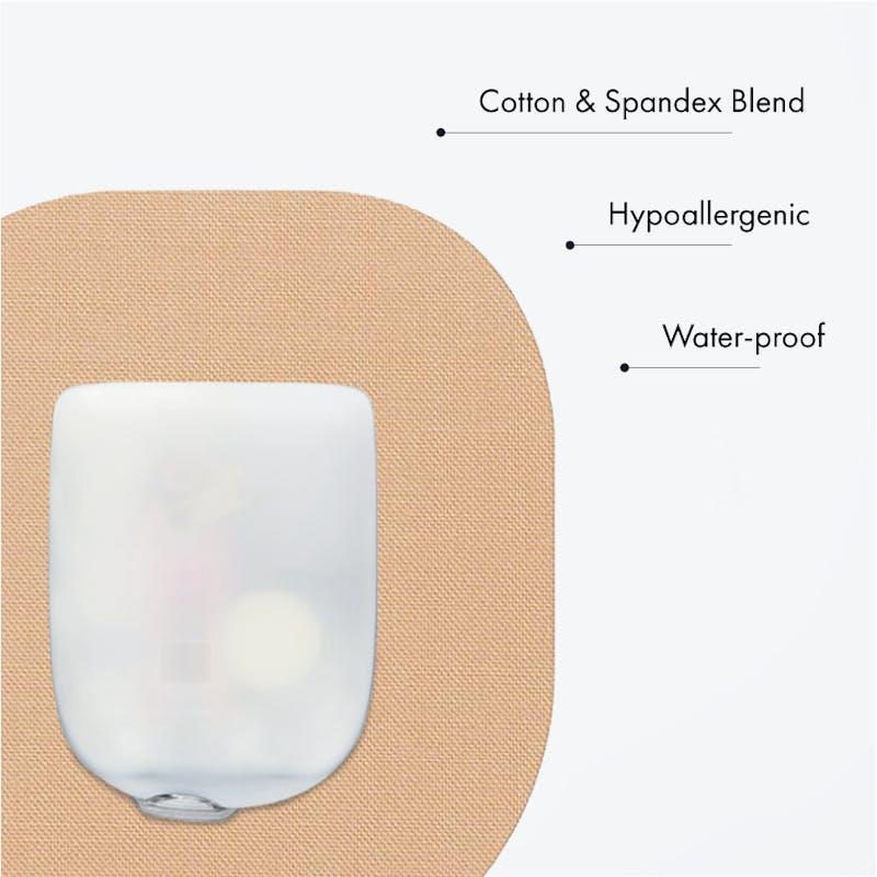 Glucology 25 Pack CGM Patches for Omnipod Beige
