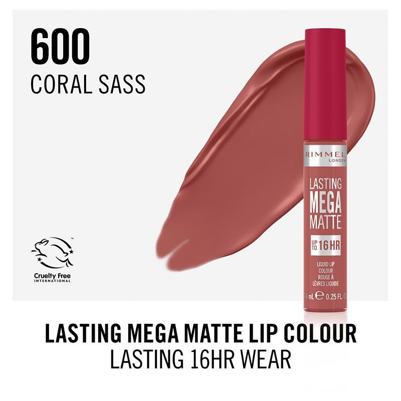 Rimmel London Mega Matte Liquid Lip 600 Coral Sass