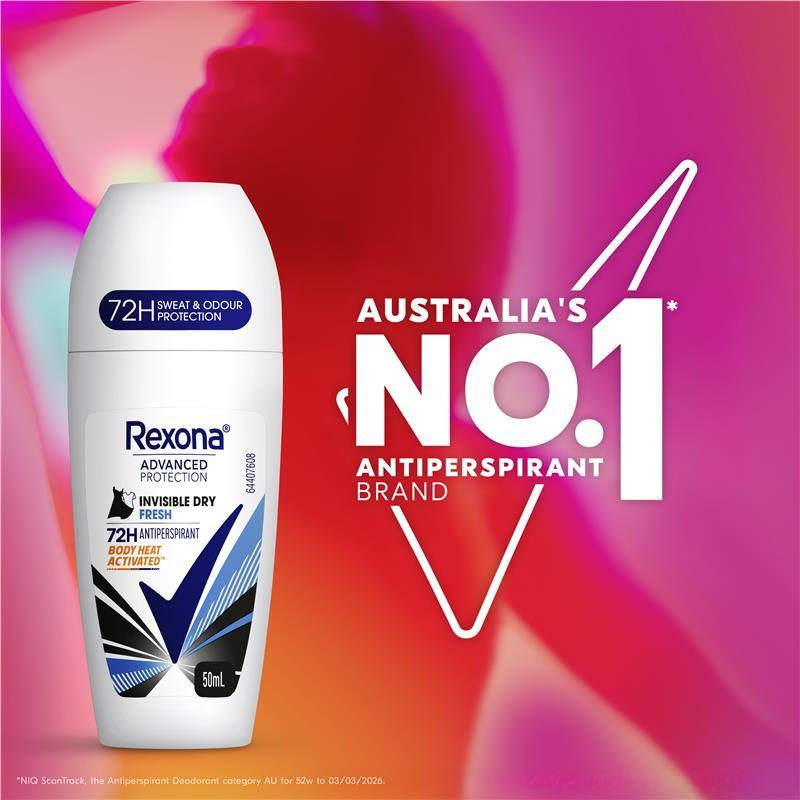Rexona Women Advanced Antiperspirant Roll On Invisible Dry Fresh 50ml