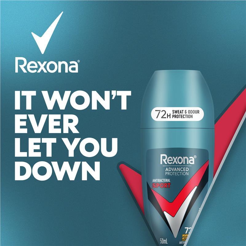 Rexona Men Advanced Antiperspirant Roll On Antibacterial Sport 50ml