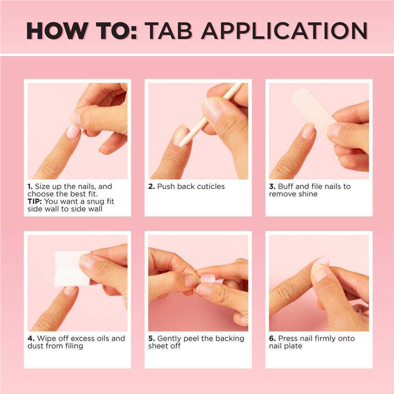 Glam By Manicare Glam Ready Pre-Glued Nails La Petite French 30 Pieces