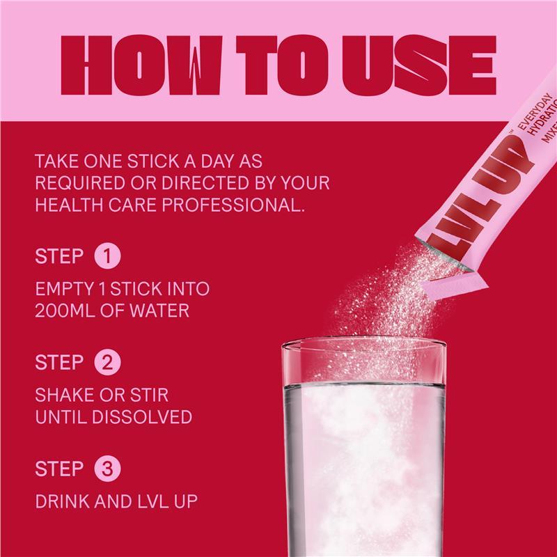 Lvl Up Everyday Hydration Sticks Mixed Berry 10 Pack