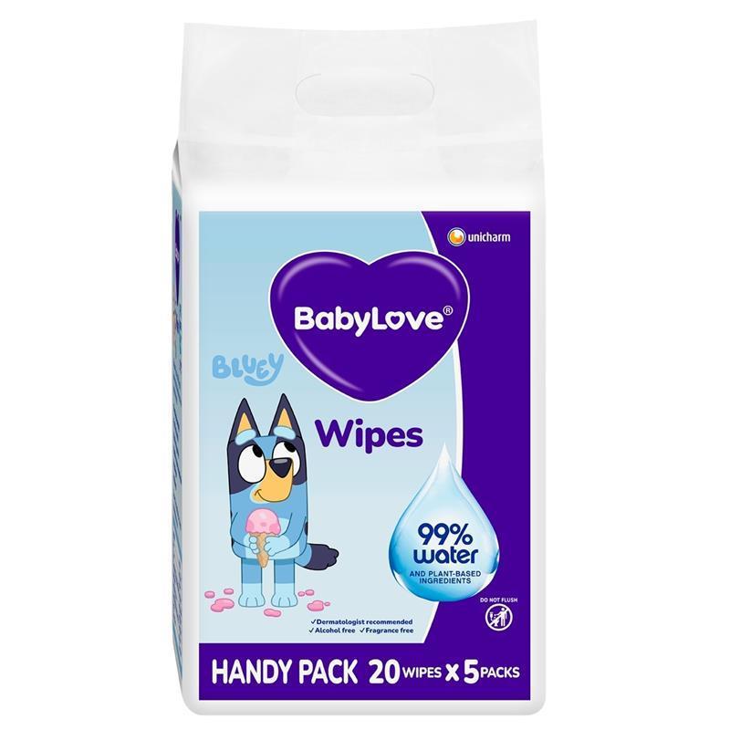 Babylove Water Wipes Travel Pack (20 X 5) 100 Pack