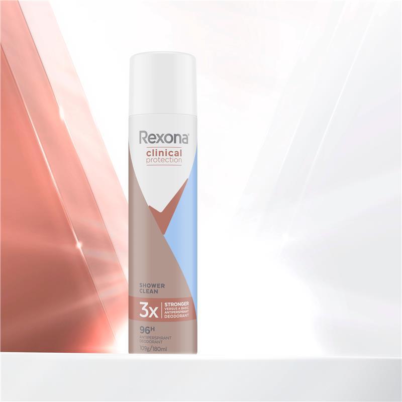 Rexona Women Clinical Protection Antiperspirant Aerosol Shower Clean 180ml