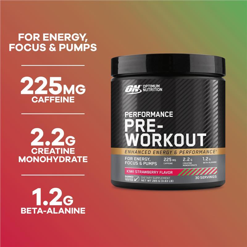 Optimum Nutrition Performance Preworkout Kiwi Strawberry 285g