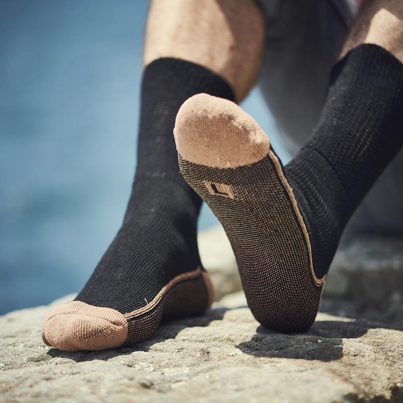 Glucology Copper Based Loose Top Classic Socks 2 Pairs Black Medium