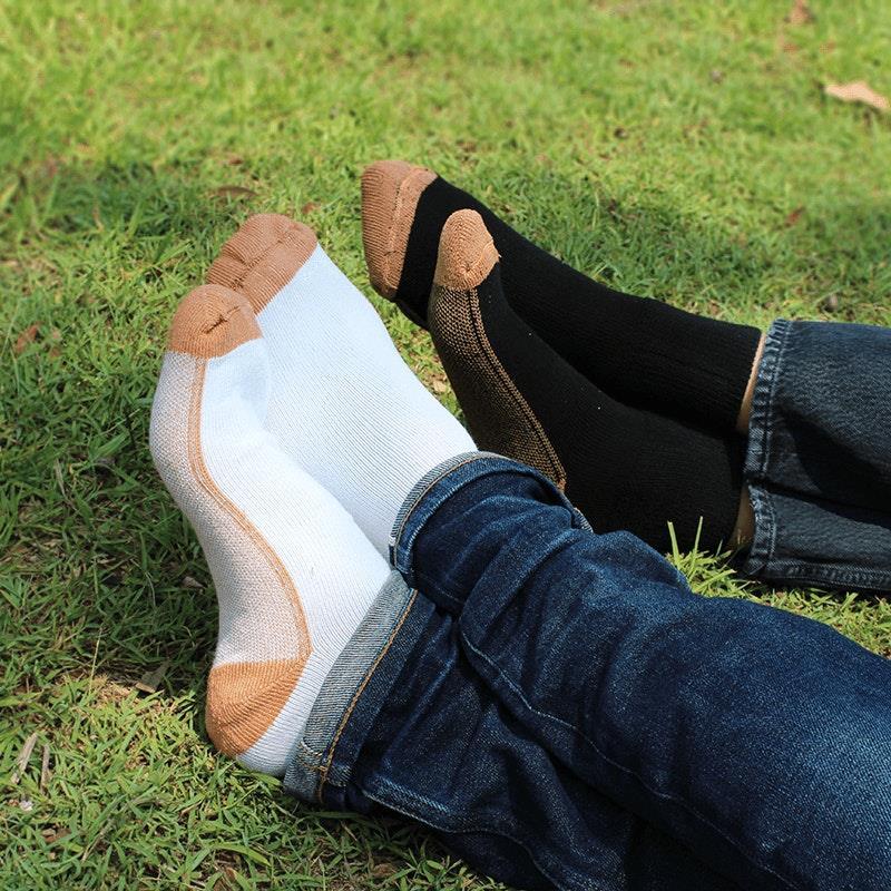 Glucology Copper Based Loose Top Classic Socks 2 Pairs Black Medium