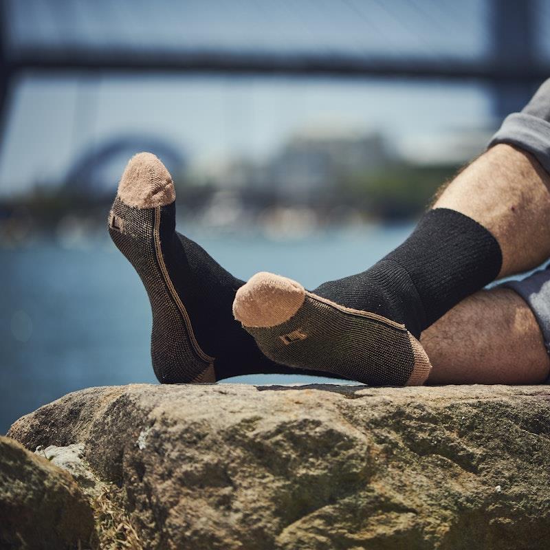 Glucology Copper Based Loose Top Classic Socks 2 Pairs Black Medium