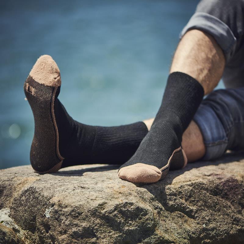 Glucology Copper Based Loose Top Classic Socks 2 Pairs Black Medium
