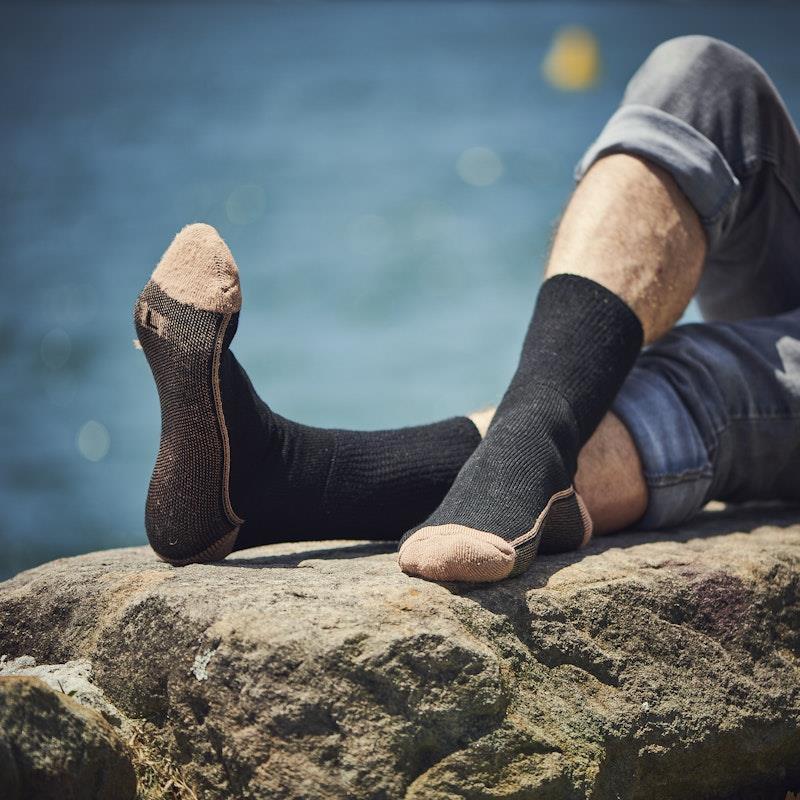 Glucology Copper Based Loose Top Classic Socks 2 Pairs Black Medium