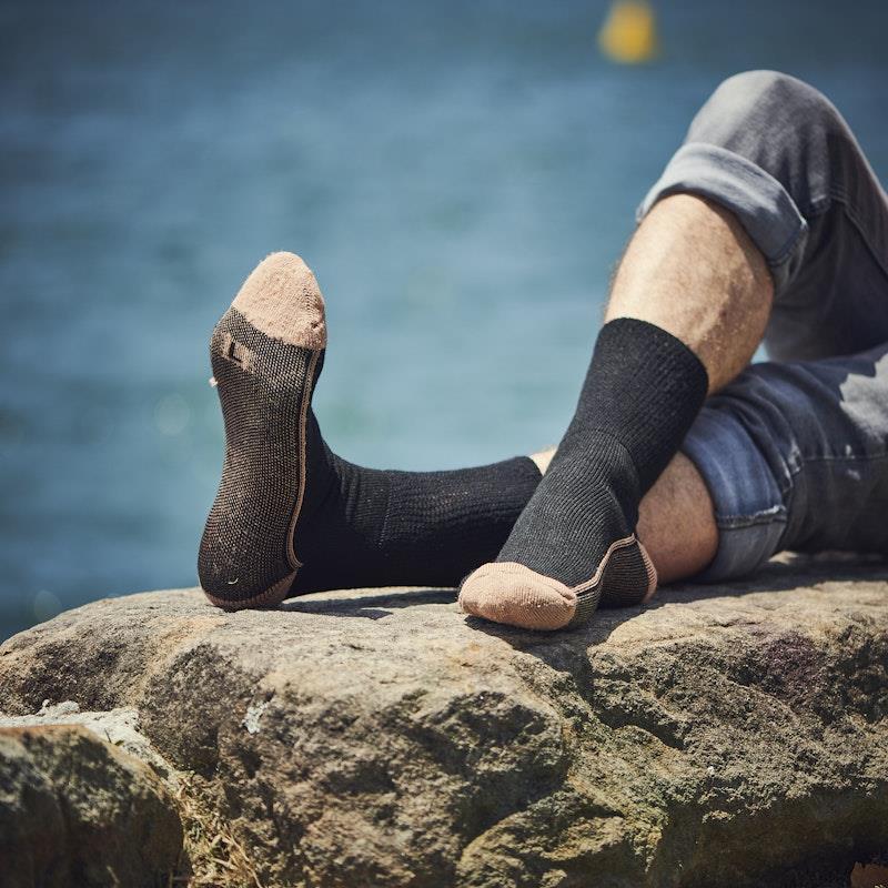 Glucology Copper Based Loose Top Classic Socks 2 Pairs Black Medium