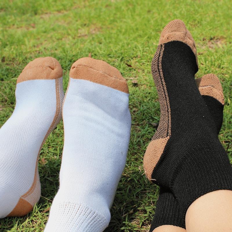 Glucology Copper Based Loose Top Classic Socks 2 Pairs Black Medium