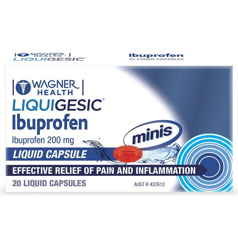 Wagner Health Liquigesic Mini Ibuprofen 200mg 20 Liquid Capsules