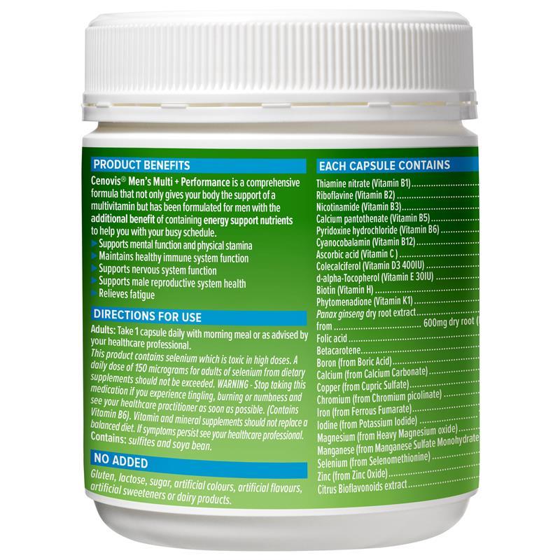 Cenovis Once Daily Mens Multi + Performance 150 Capsules