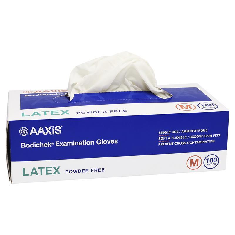 Bodichek Latex Disposable Gloves Powder Free Medium 100 Pack