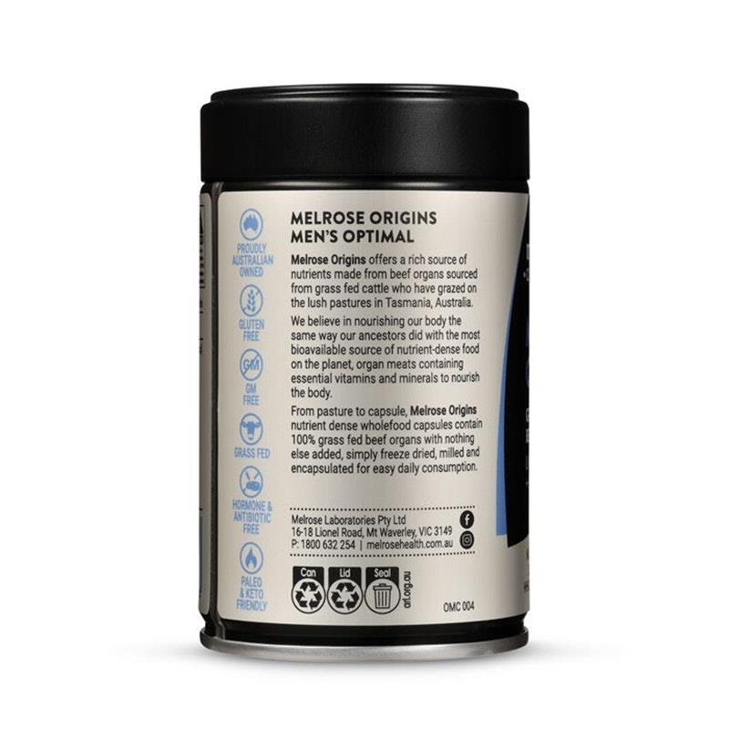 Melrose Origins Men's Optimal Grass Fed Organs 120Capsules