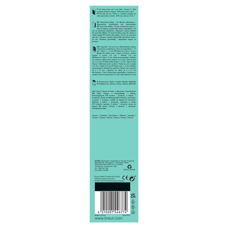 Braun 6 In 1 Multi Grooming Kit MGK3420