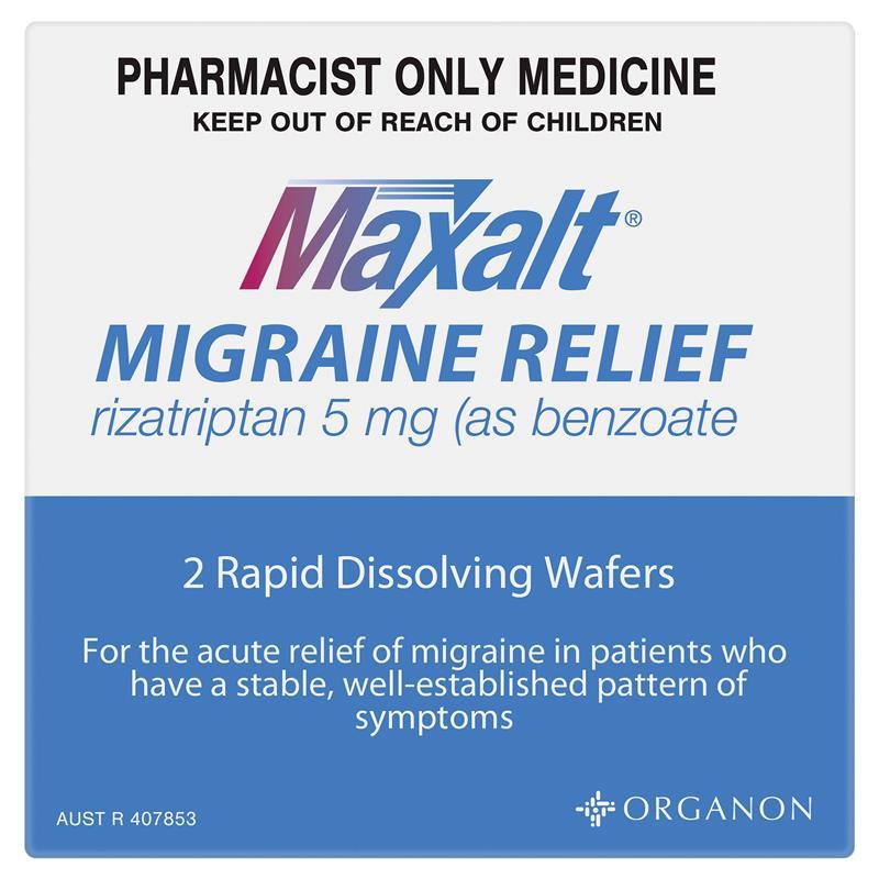 Maxalt Migraine Relief 5mg Wafer 2 Pack - Rizatriptan (S3)