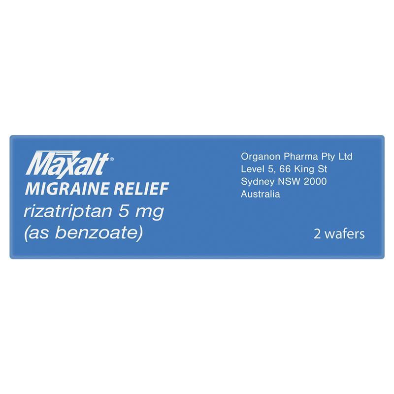Maxalt Migraine Relief 5mg Wafer 2 Pack - Rizatriptan (S3)